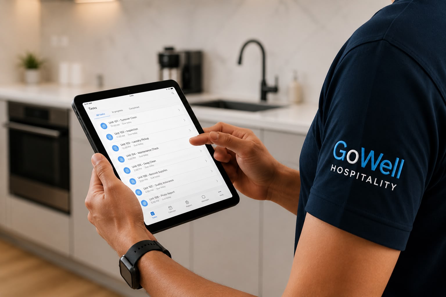 GoWell inspection with tablet